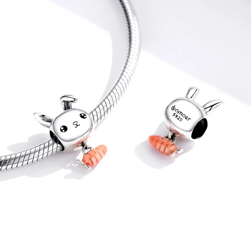 (kép) PANDORA típusú Aranyos nyúl sárgarépa Charm - BSC272 - Megtekintés 4