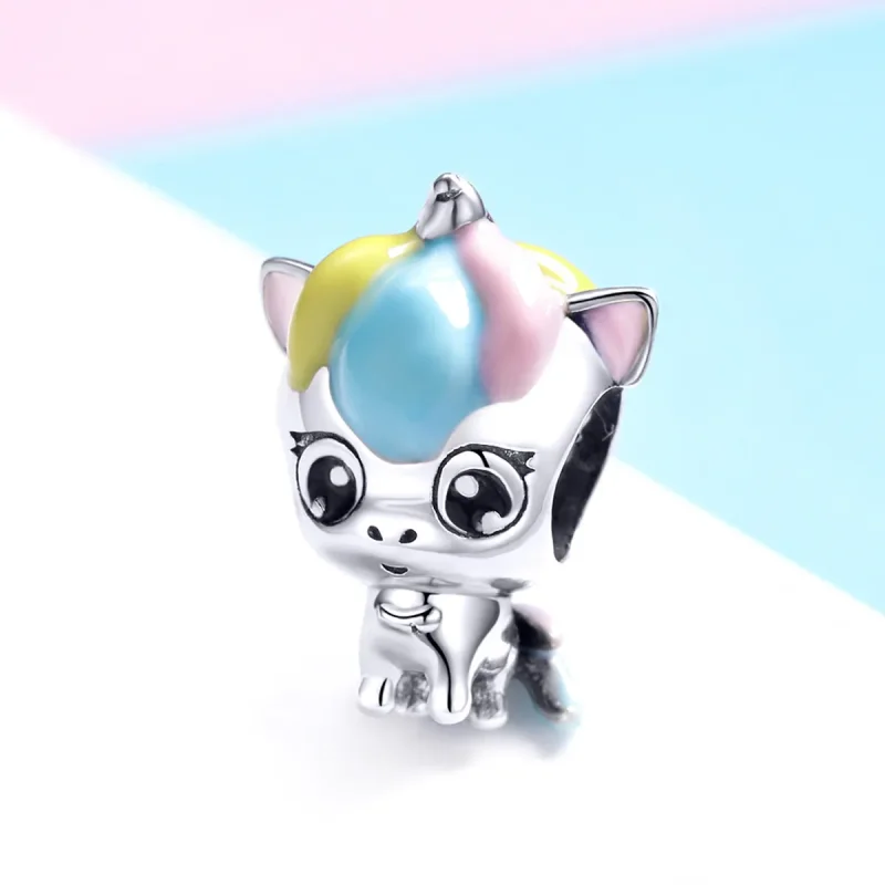 (kép) PANDORA típusú aranyos unikornis charm - BSC059 - Megtekintés 2
