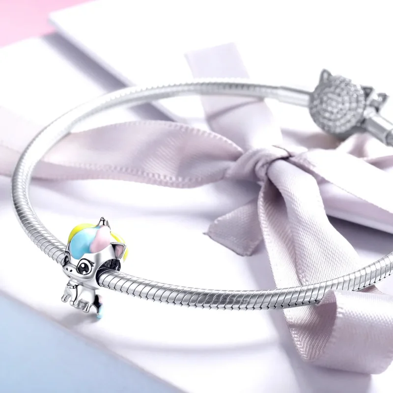 (kép) PANDORA típusú aranyos unikornis charm - BSC059 - Megtekintés 3