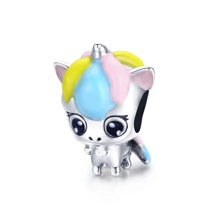 (kép) PANDORA típusú aranyos unikornis charm - BSC059
