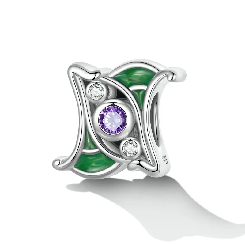(kép) PANDORA típusú Art lila cirkónium spacer charm - SCC2294 - Megtekintés 2