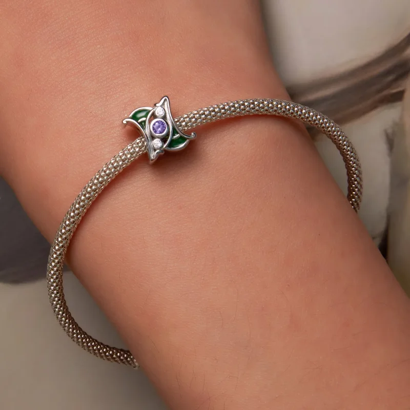 (kép) PANDORA típusú Art lila cirkónium spacer charm - SCC2294 - Megtekintés 6