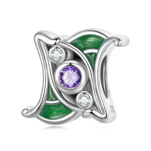 (kép) PANDORA típusú Art lila cirkónium spacer charm - SCC2294