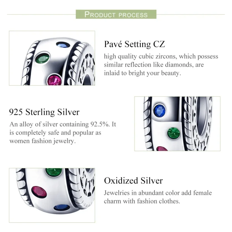 (kép) PANDORA típusú az első találkozás pillanata spacer charm - SCC1005 - Megtekintés 6