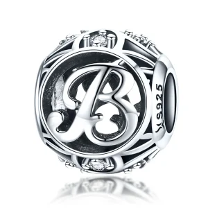 (kép) PANDORA típusú B betű Charm - SCC738-B