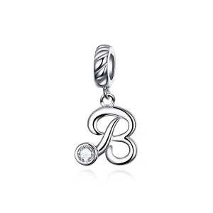 PANDORA típusú b betű függő charm - SCC1183-B (kép) PANDORA típusú b betű függő charm - SCC1183-B
