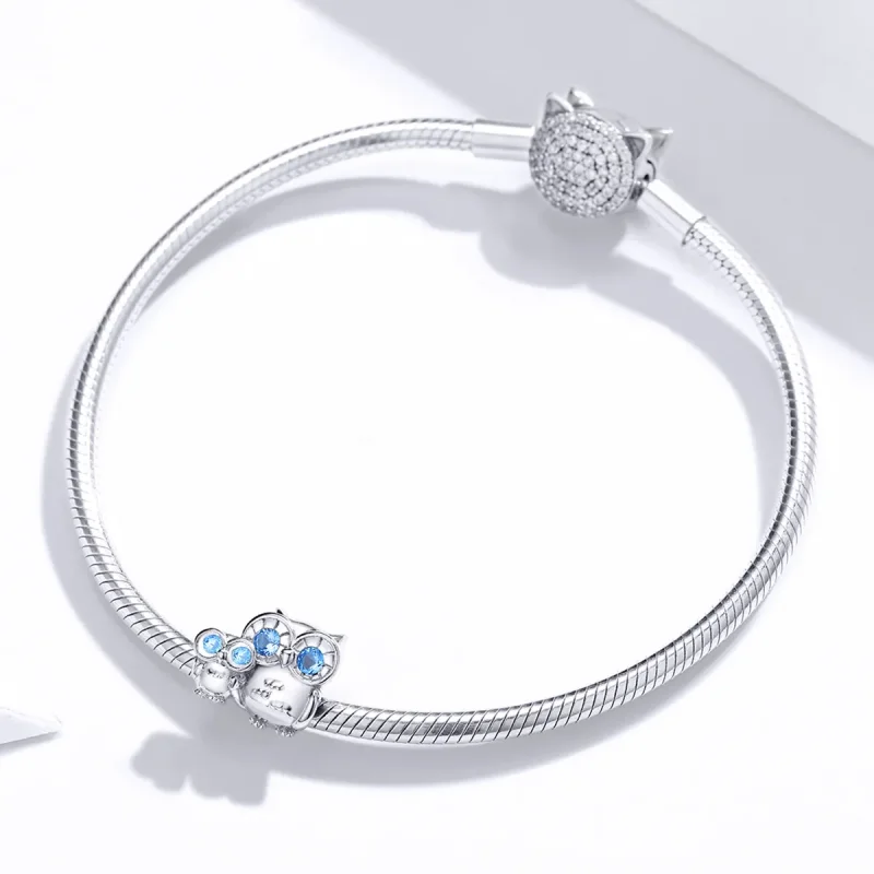 (kép) PANDORA típusú bagoly anya és gyermeke charm - BSC238 - Megtekintés 3