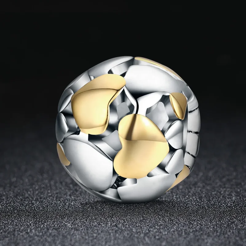 (kép) PANDORA típusú bicolor a szívem fényes charm - SCC537 - Megtekintés 2