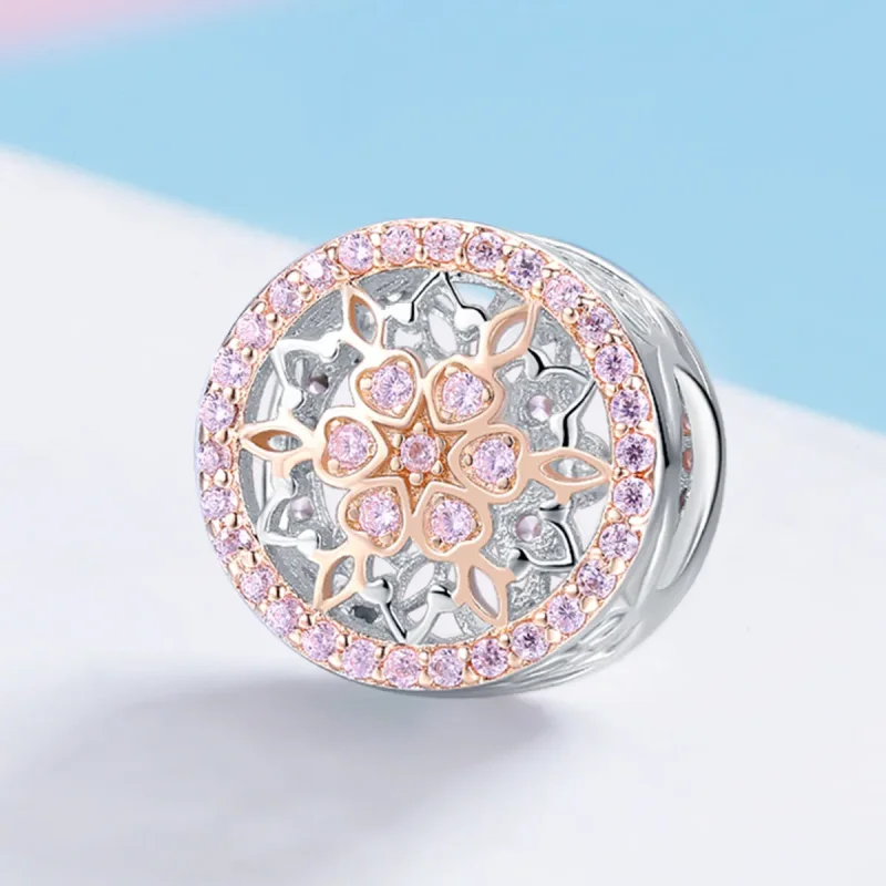 (kép) PANDORA típusú bicolor a virág virága charm - SCC923 - Megtekintés 2
