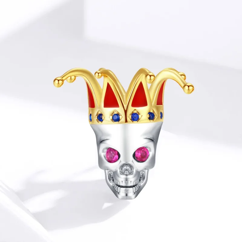 (kép) PANDORA típusú bicolor bohóc koponyája charm - SCC1363 - Megtekintés 3