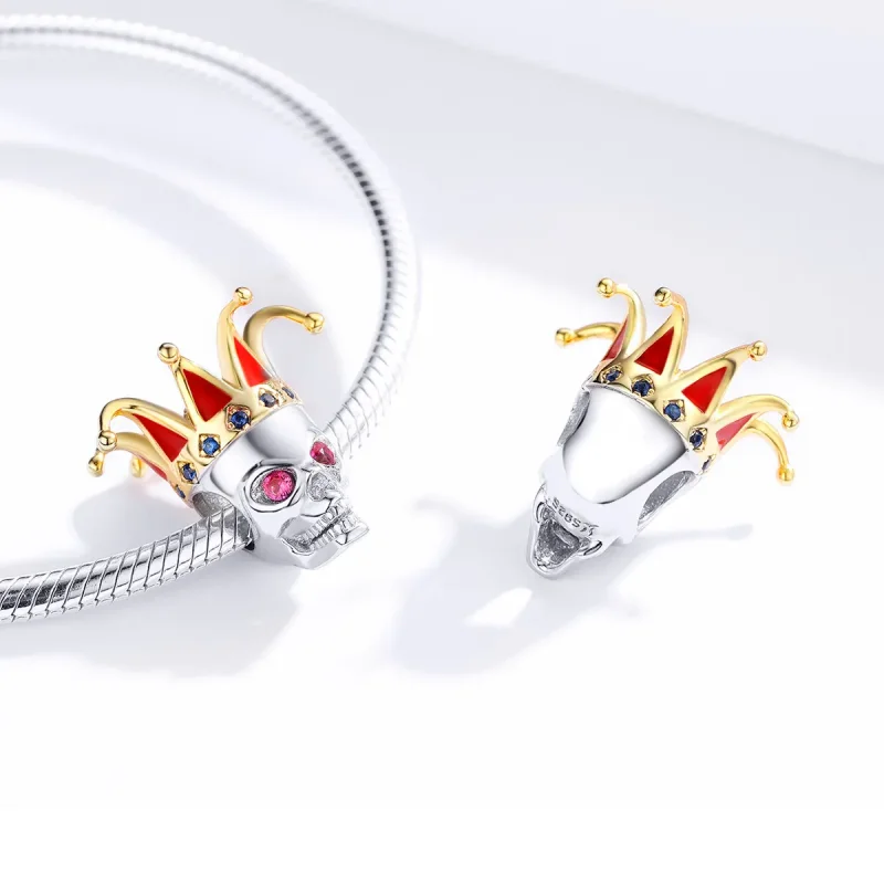 (kép) PANDORA típusú bicolor bohóc koponyája charm - SCC1363 - Megtekintés 4