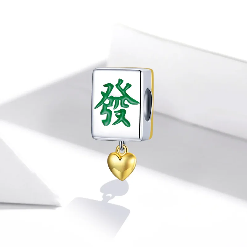 (kép) PANDORA típusú bicolor mahjong csempe charm - SCC1751 - Megtekintés 2