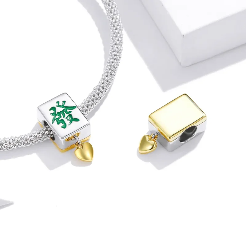 (kép) PANDORA típusú bicolor mahjong csempe charm - SCC1751 - Megtekintés 4