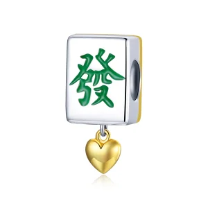 (kép) PANDORA típusú bicolor mahjong csempe charm - SCC1751