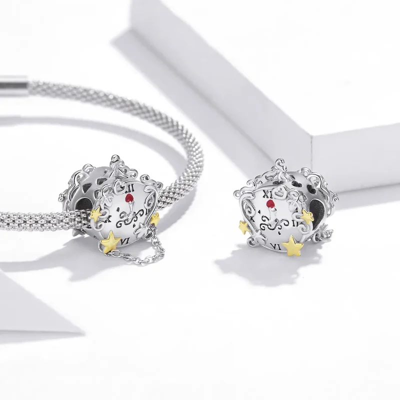 (kép) PANDORA típusú bicolor mágikus óra charm - BSC406 - Megtekintés 4
