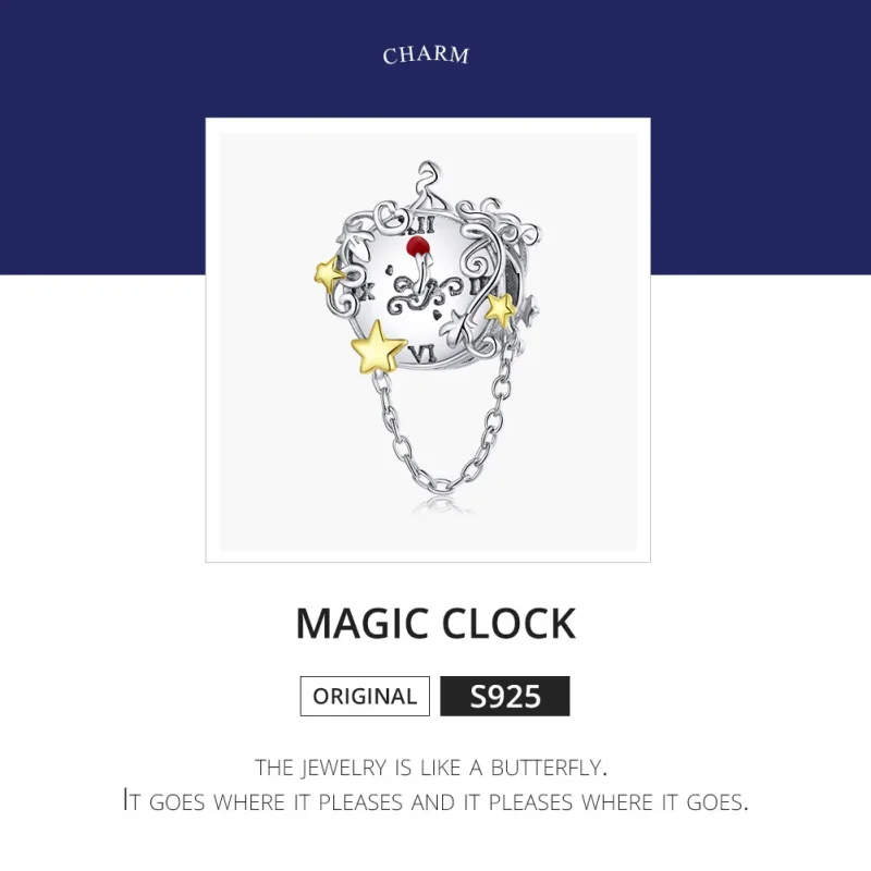 (kép) PANDORA típusú bicolor mágikus óra charm - BSC406 - Megtekintés 6