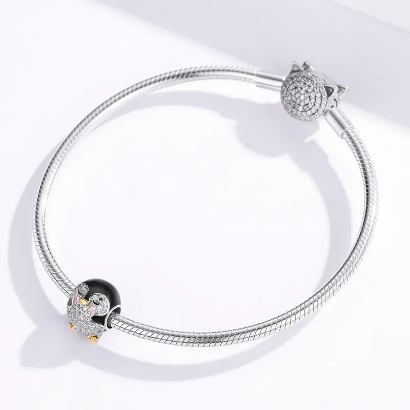 (kép) PANDORA típusú bicolor pingvin charm - BSC126 - Megtekintés 3