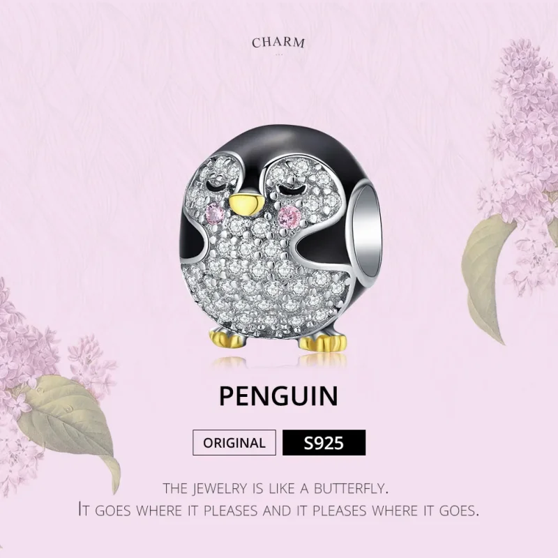 (kép) PANDORA típusú bicolor pingvin charm - BSC126 - Megtekintés 5