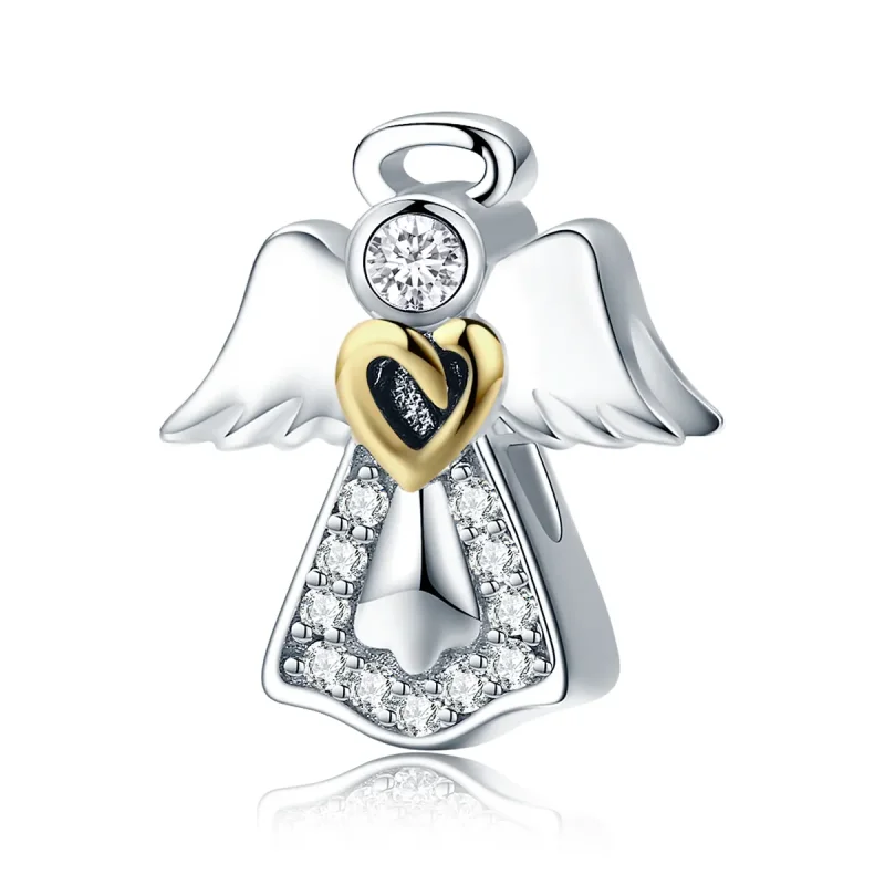 (kép) PANDORA típusú bicolor őrangyal charm - SCC747