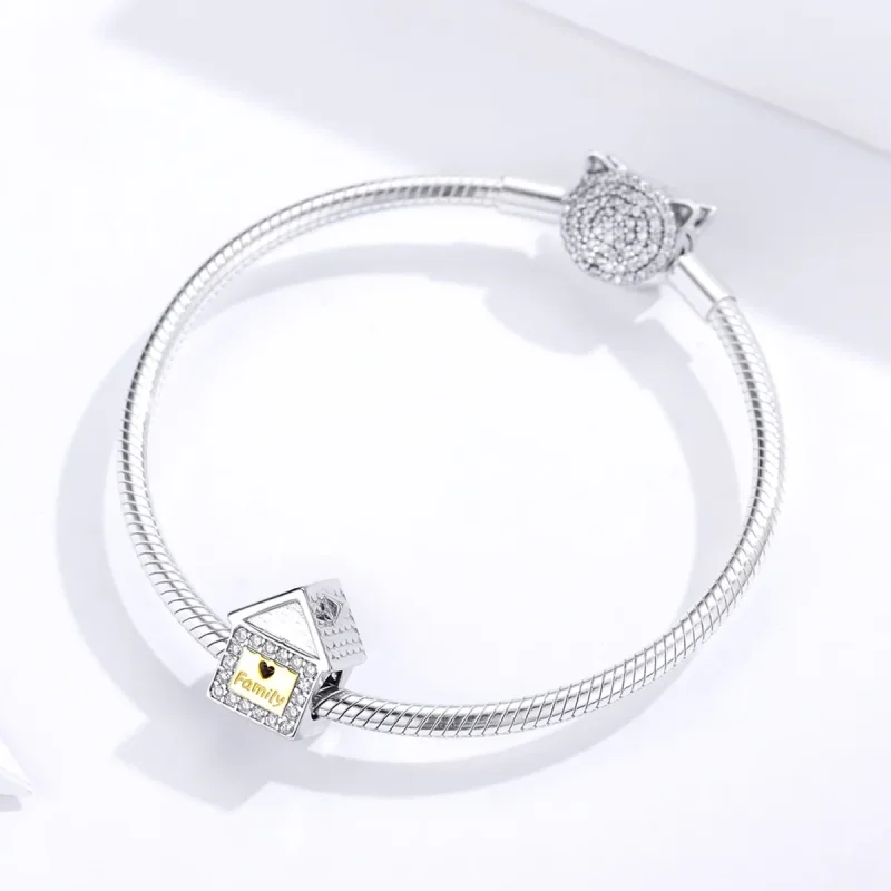 (kép) PANDORA típusú bicolor örökké család charm - SCC1330 - Megtekintés 3