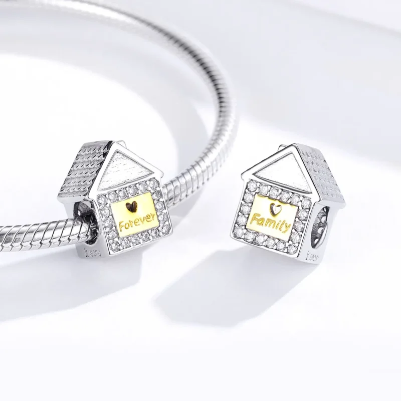 (kép) PANDORA típusú bicolor örökké család charm - SCC1330 - Megtekintés 4
