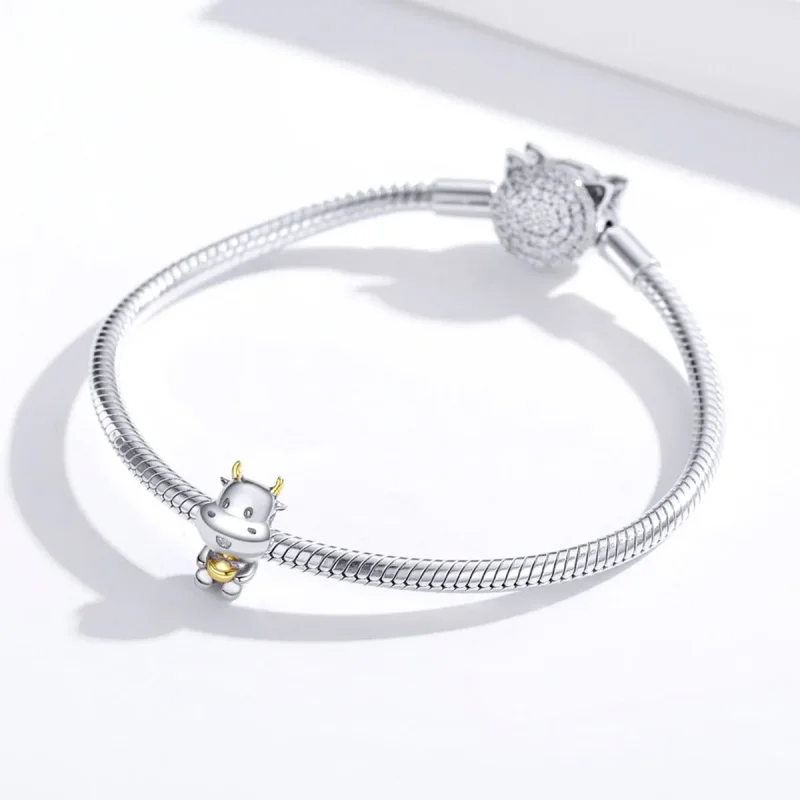 (kép) PANDORA típusú bicolor szerencsés tehén charm - SCC1709 - Megtekintés 3