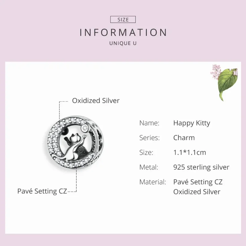 (kép) PANDORA típusú boldog cica charm - SCC1203 - Megtekintés 3