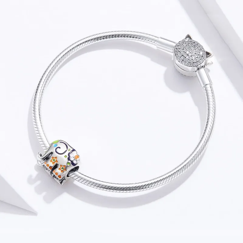 (kép) PANDORA típusú Boldog elefánt Charm - BSC095 - Megtekintés 2