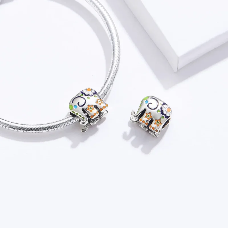 (kép) PANDORA típusú Boldog elefánt Charm - BSC095 - Megtekintés 4