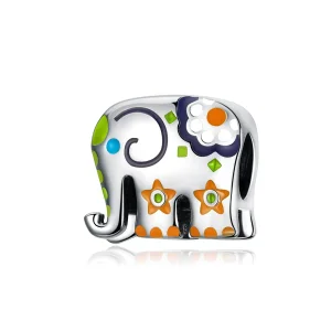 (kép) PANDORA típusú Boldog elefánt Charm - BSC095