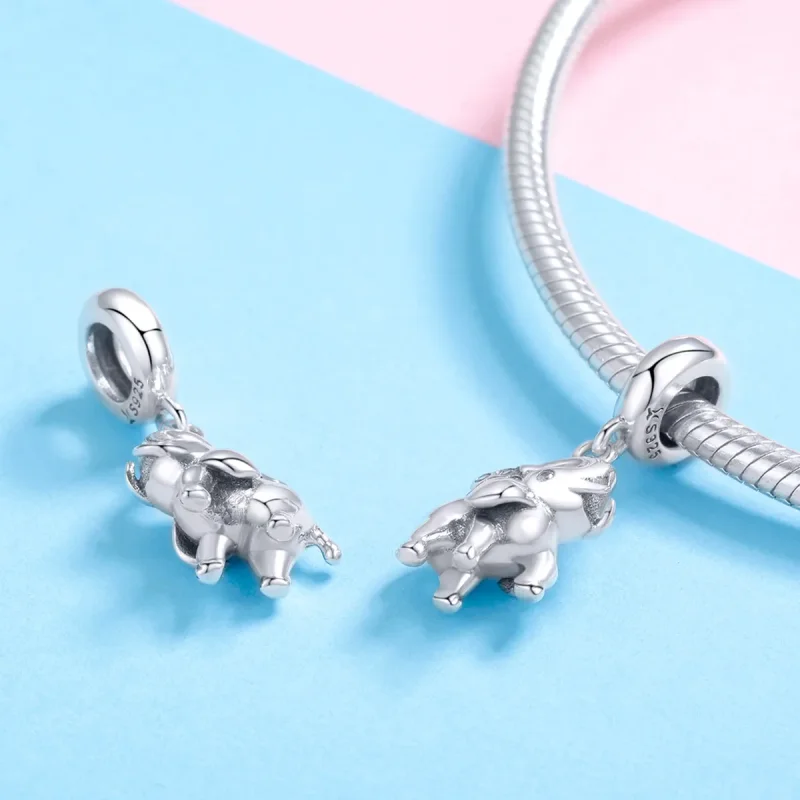 (kép) PANDORA típusú boldog elefánt függő charm - SCC1059 - Megtekintés 4