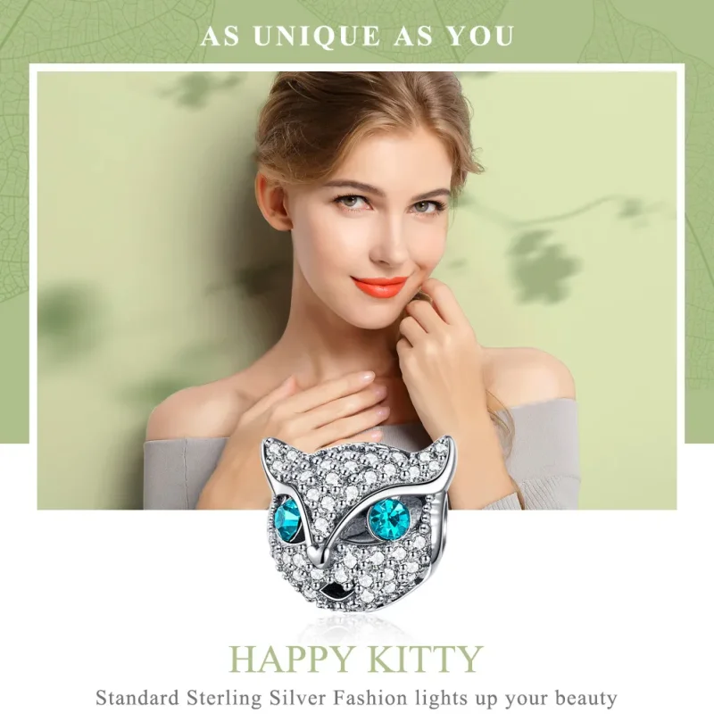 (kép) PANDORA típusú boldog kitty charm - SCC1131 - Megtekintés 2