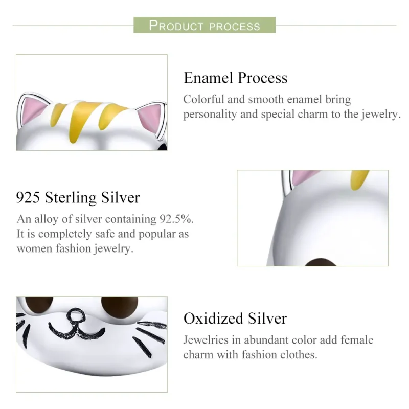 (kép) PANDORA típusú boldog kitty charm - SCC1142 - Megtekintés 4