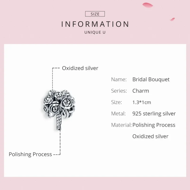 (kép) PANDORA típusú brdal csokor charm - SCC1566 - Megtekintés 6