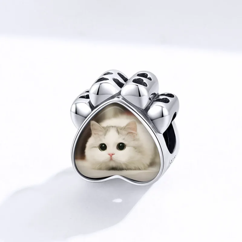 (kép) PANDORA típusú Cat Paw személyre szabott fotó Charm - SCC1436 - Megtekintés 2