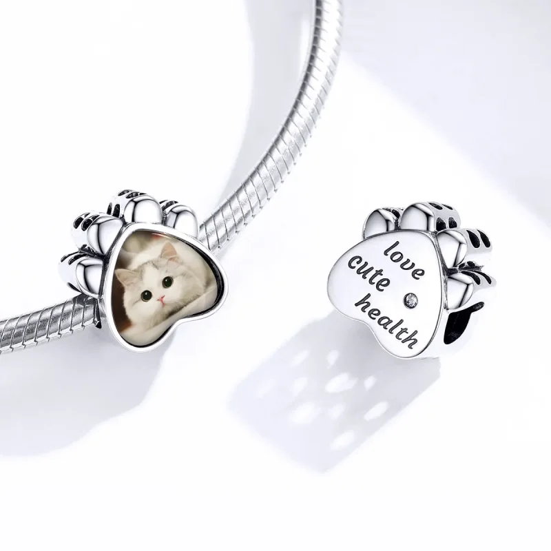 (kép) PANDORA típusú Cat Paw személyre szabott fotó Charm - SCC1436 - Megtekintés 4