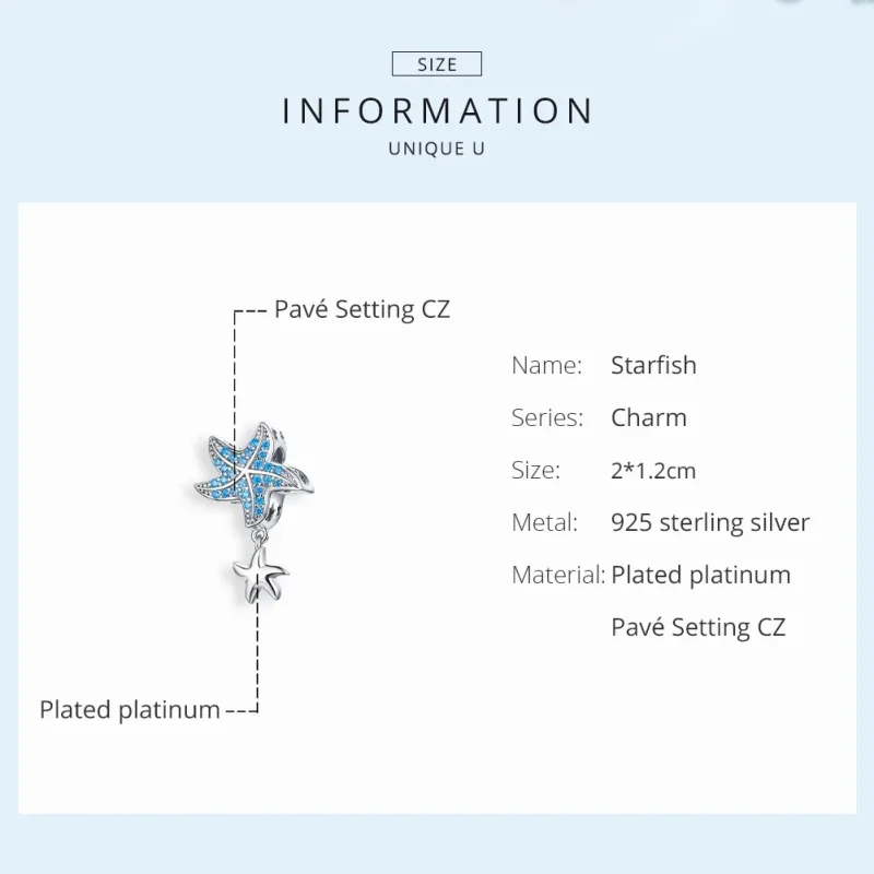 (kép) PANDORA típusú óceáni tengeri csillag charm - BSC252 - Megtekintés 6