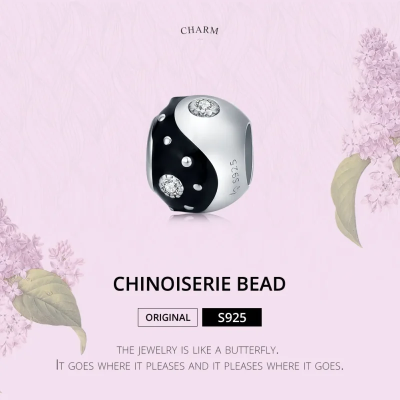 (kép) PANDORA típusú chinoiserie yin yang charm - BSC192 - Megtekintés 6