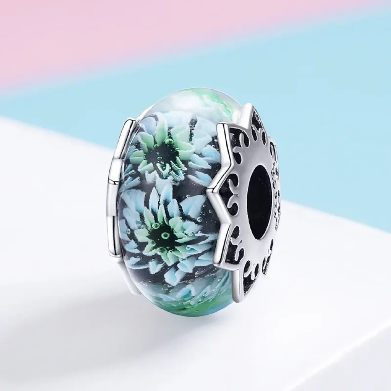 (kép) PANDORA típusú cián krizantém charm - SCC1011 - Megtekintés 2