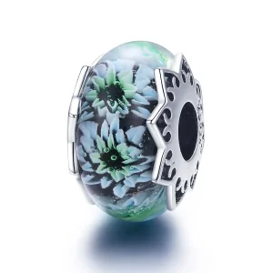 (kép) PANDORA típusú cián krizantém charm - SCC1011