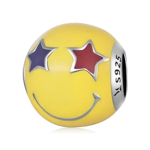 (kép) PANDORA típusú Csillagszem Smiley Charm - SCC2190
