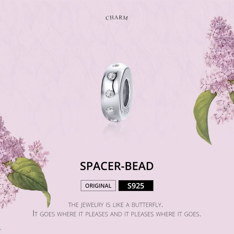 (kép) PANDORA típusú csillogó spacer charm - SCC1171 - Megtekintés 2