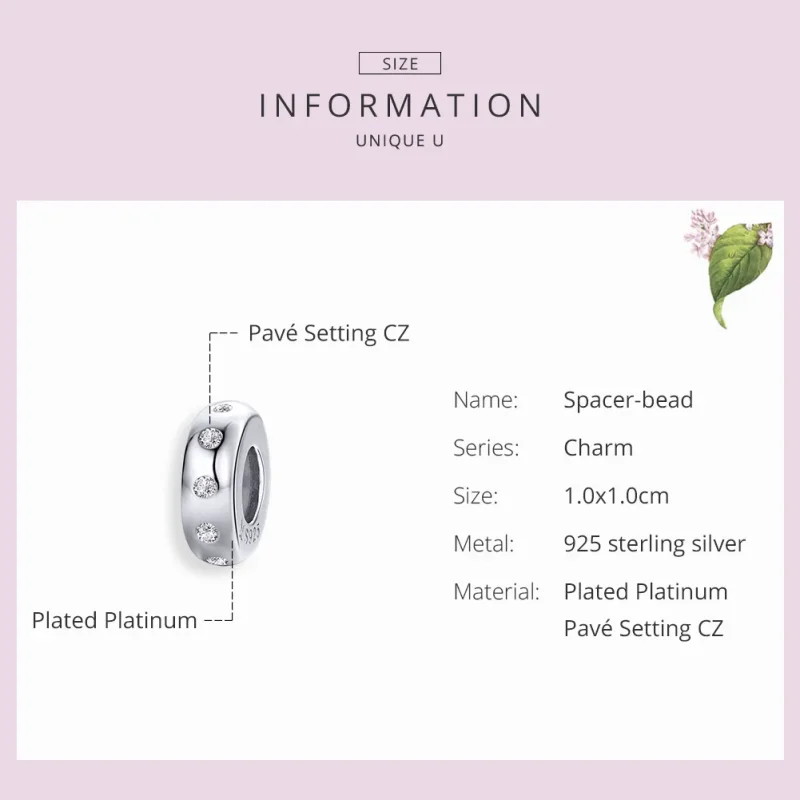 (kép) PANDORA típusú csillogó spacer charm - SCC1171 - Megtekintés 3