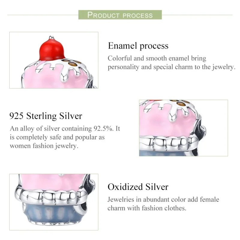 (kép) PANDORA típusú csésze torta charm - SCC1084 - Megtekintés 4