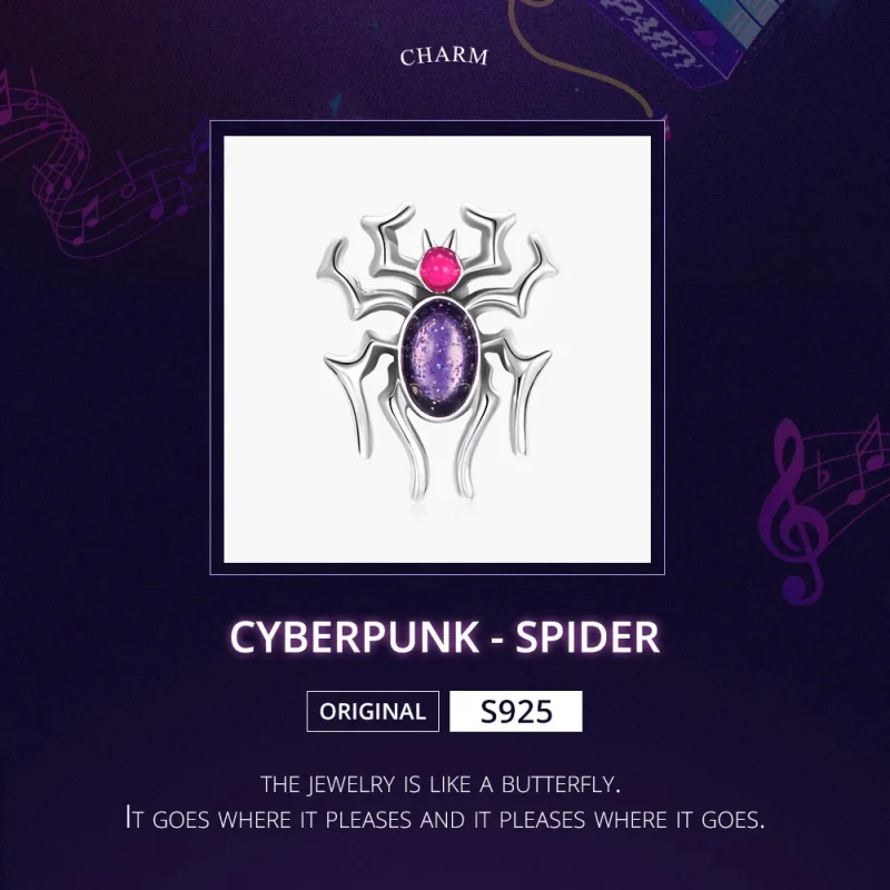 (kép) PANDORA típusú cyberpunk - pók charm - SCC1842 - Megtekintés 5