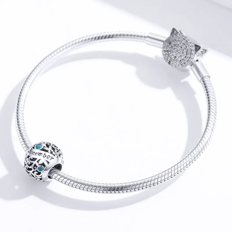 (kép) PANDORA típusú decemberi születési kő charm - SCC1385-12 - Megtekintés 3