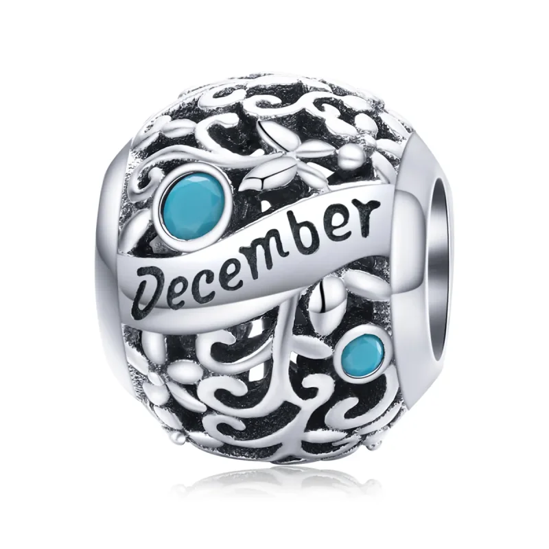 (kép) PANDORA típusú decemberi születési kő charm - SCC1385-12