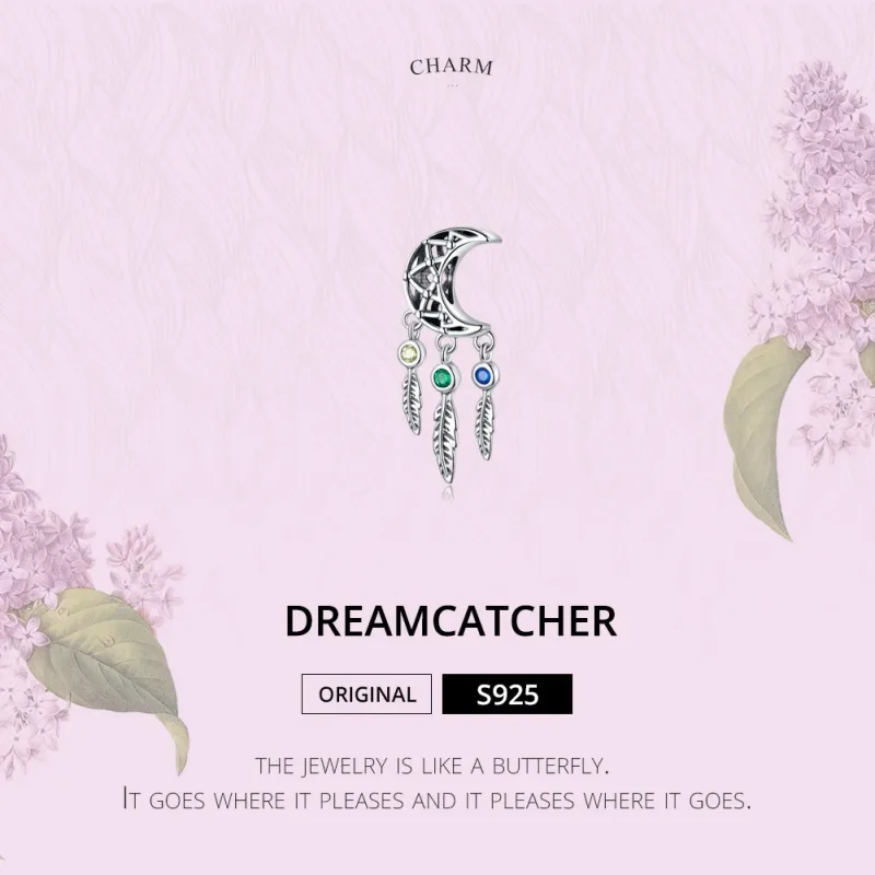 (kép) PANDORA típusú dreamcatcher függő charm - SCC1232 - Megtekintés 2