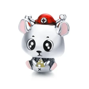 (kép) PANDORA típusú egér baba charm - BSC113