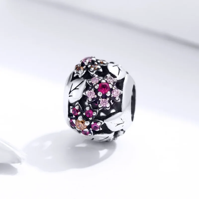 (kép) PANDORA típusú elegáns cseresznyevirág charm - SCC1446 - Megtekintés 2